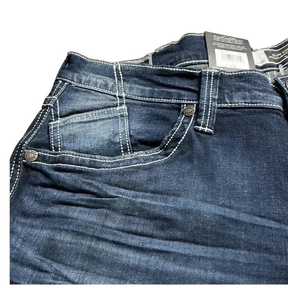 ROCK & REPUBLIC men jeans,NWT 36x30 slim straight,blue,manufactured fading - Picture 9 of 10